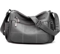 GUOXU Shoulder bag Vintage Shoulder Bags For Women,Leather Crossbody PU Handbags ,Ladies Shopper Bags Purses(Grey)