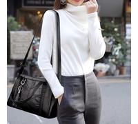 GUOXU Shoulder bag Women Casual Tote Bags,Female Handbag Large Big Shoulder Bag, Tote Ladies Vintage Leather Crossbody Bag(Black)