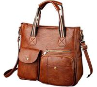 GUOXU Shoulder bag Women Crossbody Bags Single Shoulder Handbags Female Bags With Large Capacity Middle Bags Travel(Brown32cm X 13cm X 29cm)