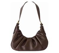 GUOXU Shoulder Bag Wrinkles Crescent Leather Clutch Purses Hobo Bags Crossbody Purse Adjustable Shoulder Strap(Coffee)