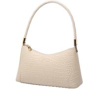 GUOXU Shoulder Bags for Women Small Leather Clutch Purse with Zipper Closure Women Handbag(White)
