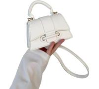 GUOXU Single-shoulder crossbody small square bag, simple and fashionable crossbody single-shoulder bag storage for ladies(White)