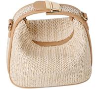 GUOXU Straw BagTrendy Bucket Bag Summer Woven Crossbody Beach Purse Top Handle Small Handbag