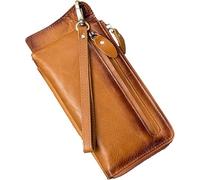 GUOXU Stylish handheld wallet, RFID men's wallet, and block soft touch slim men's coin wallet(Oranje)