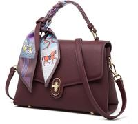 GUOXU Top Handle Bags for Women Small Leather Crossbody Bag Shoulder Bag Ladies Bag with Adjustable Shoulder Strap(Wine Red)