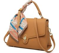 GUOXU Top Handle Bags for Women Small Leather Crossbody Bag Shoulder Bag Ladies Bag with Adjustable Shoulder Strap(Brown)