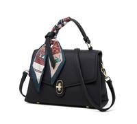 GUOXU Top Handle Bags for Women Small Leather Crossbody Bag Shoulder Bag Ladies Bag with Adjustable Shoulder Strap(Black)