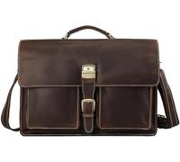 GUOXU Vintage Briefcase Business Commuter Laptop Bag Shoulder Crossbody Bag