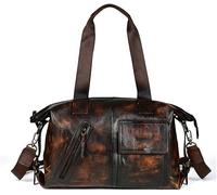 GUOXU Vintage Handbag Travel Bag Handmade Old Crossbody Bag Multifunctional Large Capacity Men's Bag