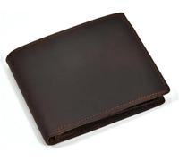 GUOXU Vintage Leather Wallet Crazy Horse Leather Short Wallet Multi-Card Money Holder Layer Cowhide Wallet