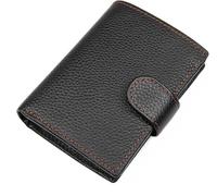 GUOXU Vintage style wallet for Men Vintage leather men's wallet short multi-card short wallet(Coffee Color)