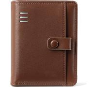 GUOXU Wallet, men's RFID-blocking wallet, blocking short card holder with integrated zipper fashion wallet coin wallet(Bruin)