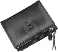 GUOXU Wallet, Men's RFID blocking wallet, Wallet Man function blocking smart wallet and coin pocket holders(Black)