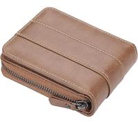 GUOXU Wallets，Mens Wallets， Leather Wallet for Men Protected with Coin Pocket Money Compartment Credit Card Coin Zipper Genuine Leather Wallet(Unique Colour)