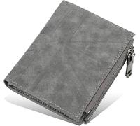 GUOXU Wallets，Mens Wallets， Mens Wallet Credit Card Holder Coin Pocket Purse Banknote Compartments Flip Wallets for Men Leather Wallet with Blocking Men's Wallets(Grijs)
