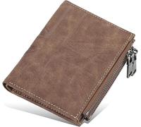 GUOXU Wallets，Mens Wallets， Mens Wallet Credit Card Holder Coin Pocket Purse Banknote Compartments Flip Wallets for Men Leather Wallet with Blocking Men's Wallets(Bruin)