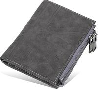GUOXU Wallets，Mens Wallets， Mens Wallet Credit Card Holder Coin Pocket Purse Banknote Compartments Flip Wallets for Men Leather Wallet with Blocking Men's Wallets(Black)