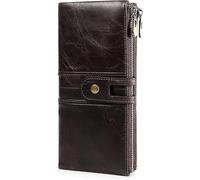 GUOXU Wallets，Mens Wallets， Soft Touch with Coin Pocket Money Compartment Zipper Minimalist Genuine Leather Wallet(Bruin)