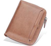 GUOXU Wallets，Mens Wallets， Wallets for Mens Muti-Functional Superfine Fiber PU Synthetic LeatherMinimalist Wallets Men with Leather Wallet(Browna)