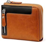 GUOXU Wallets，Mens Wallets， with Blocking 9 Card Compartments 2 Coin Compartment 1 Cash Compartment Multifunction Leather ID Card Holder(Bruin)