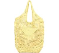 GUOXU Women Straw Woven Bag Mesh Hollow Woven Beach Bag Large Travel Shoulder Handbags Hobo Bag(Yellow)