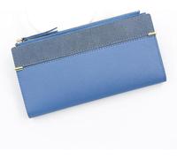 GUOXU Women's Long Purse Splicer Purse Coin Purse Holding Bag Card Bag Storage Bag(Blue)