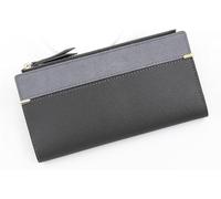 GUOXU Women's Long Purse Splicer Purse Coin Purse Holding Bag Card Bag Storage Bag(Grey)