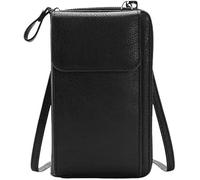 GUOXU Women's Wallet Shoulder Bag Crossbody Bag Mobile Phone Bag(Black)