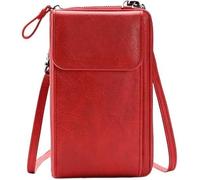 GUOXU Women's Wallet Shoulder Bag Crossbody Bag Mobile Phone Bag(Red)
