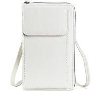 GUOXU Women's Wallet Shoulder Bag Crossbody Bag Mobile Phone Bag(White)