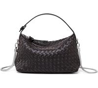 GUOXU Woven Leather Crossbody Bag Handbag Evening Small Vegan Leather Purse Women Underarm Bag(Brown)