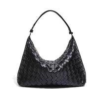 GUOXU Woven Tote Bag for Women Leather Crossbody Bag Bags Soft Vegan Shoulder Handbag Clutch(Black)