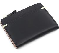 GUOXU Zipper Purse Generous Coin Purse Wallet Clip Certificate Holding Bag Short Lady(Black)