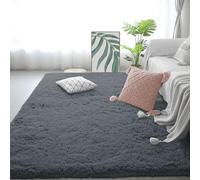 GUOYFEN Shaggy Rug 200 x 390 cm Fluffy, Non Slip Washable Anti Slip Fluffy Rug Many Different Sizes for Living Room, Bedroom, Nursery, Kids Baby Room, Dark Grey