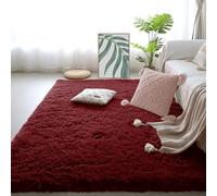 GUOYFEN Shaggy Rug 300 x 320 cm Fluffy, Non Slip Washable Anti Slip Fluffy Rug Many Different Sizes for Living Room, Bedroom, Nursery, Kids Baby Room, Red Wine