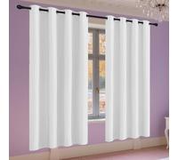 GUOYFEN Thermal Insulated Blackout Curtains 198 x 218 cm Thermal Insulated Material Sound Curtain Privacy Protected for Bedroom Bathroom, White