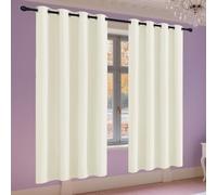 GUOYFEN Thermal Insulated Blackout Curtains 212 x 218 cm Thermal Insulated Material Sound Curtain Privacy Protected for Bedroom Bathroom, Beige