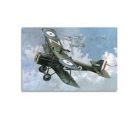 GUOYIN Vintage WW1 Fighter Aircraft Poster RAF SE5a Wolseley Viper 85 Sqn Victories Decorative Canvas Family Bedroom Artwork Picture Painting 16x24inch(40x60cm)