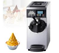 guoyjmm 450W Single Flavor Commercial Soft Ice Cream Maker, Countertop Stainless Steel Design, 4-5 Kg/H Yield, LCD Panel Control, for Restaurants, Dessert Shops Metallic