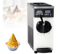 guoyjmm 450W Single Flavor Commercial Soft Ice Cream Maker, Countertop Stainless Steel Design, 4-5 Kg/H Yield, LCD Panel Control, for Restaurants, Dessert Shops White