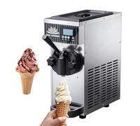 guoyjmm Commercial Soft Ice Cream Machine, Single Flavor Ice Cream Maker for Home, 4-5kg/H Output, LCD Panel, Automatic Cleaning Pre-Cooling, For Yogurt, Coffee, Snack Bar, Restaurant Metallic