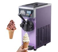 guoyjmm Commercial Soft Ice Cream Machine, Single Flavor Ice Cream Maker for Home, 4-5kg/H Output, LCD Panel, Automatic Cleaning Pre-Cooling, For Yogurt, Coffee, Snack Bar, Restaurant Purple