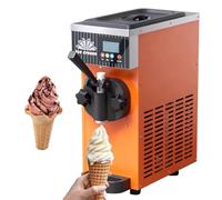 guoyjmm Commercial Soft Ice Cream Machine, Single Flavor Ice Cream Maker for Home, 4-5kg/H Output, LCD Panel, Automatic Cleaning Pre-Cooling, For Yogurt, Coffee, Snack Bar, Restaurant Orange