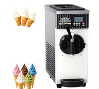 guoyjmm Ice Cream Maker Machine for Home, 450W Single Flavor Commercial Soft Ice Cream Maker, 4-5kg/H Output, 2.5L Refrigerated Hopper, 1L Freezing Tank, LCD Panel, Automatic Cleaning White