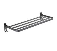 Guoyoocc Black Bathroom Towel Rack,foldable Single-layer Towel Rack,towel Rails Wall Mounted,wall-mounted Bathroom Storage Rack,bathroom Towel Storage40,50,60cm