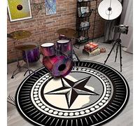 Guoyoocc Drum Rug,Drum Carpet,Drum Mat,Electronic Non-slip Drum Blanket,Soundproof Carpet Mat Round,Anti-slip Soundproof Drum Pad,Noise Reducer,Audio Isolation,Thickened Household Shock Carpet