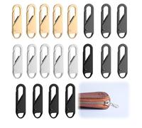 GUOYOU 20 Pcs Zipper Pull Replacement, Detachable Zipper Pulls Replacement, Metal Zippers Pull Tab, Zippers Repair Kit, for Jackets Handbags Backpacks Luggage Suitcase