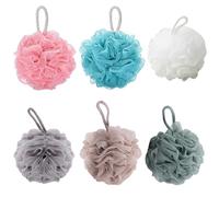 GUOYOU 6 Pack Bath Sponge, Shower Sponge with Hanging Rope, Soft Lathering Body Puff, Suitable for Daily Full-Body Cleansing, Effective Exfoliation, Dirt Removal and Other Daily Needs