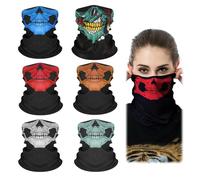 GUOYOU 6 Pieces Skull Mask Motorcycle Face Mask, Breathable Skull Face Ski Mask, Multifunctional Seamless Neck Warmer, for Sport Halloween Outdoor Sport Riding Cosplay Cycling Motor