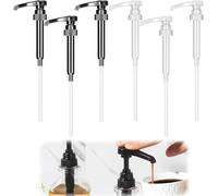 GUOYOU 6 Pieces Universal Fit Syrup Pump Coffee Syrup Pump Dispenser with extend straw for Most 25.4 Oz / 750ml Syrup Bottles for Coffee Syrups, Beverage Dispensers, Flavoring